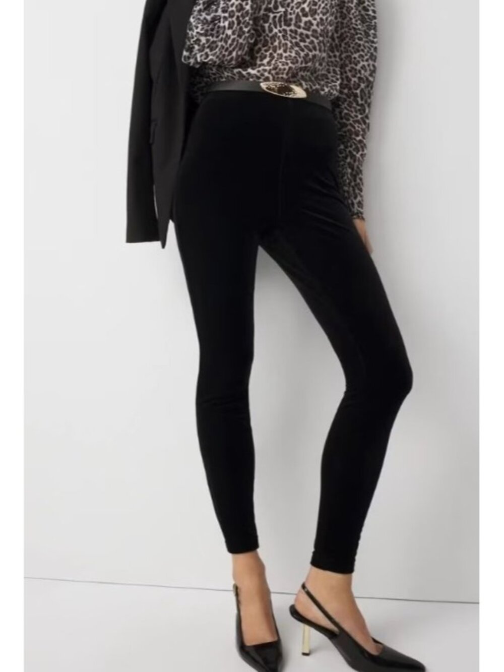 White House Black Market XL Black Velvet The Legging Pants